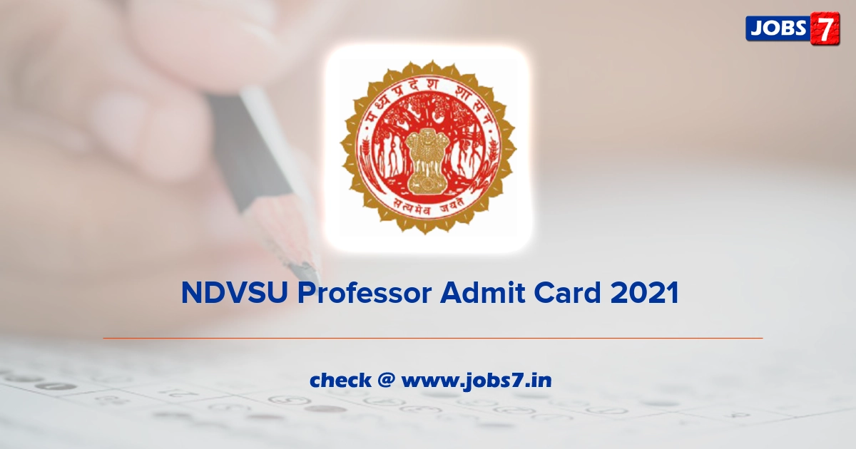 NDVSU Professor Admit Card 2022, Exam Date @ www.ndvsu.org