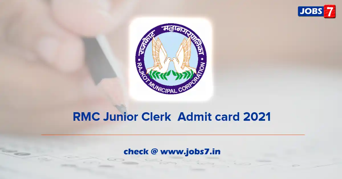 RMC Junior Clerk  Admit Card 2021, Exam Date (Out) @ www.rmc.gov.in