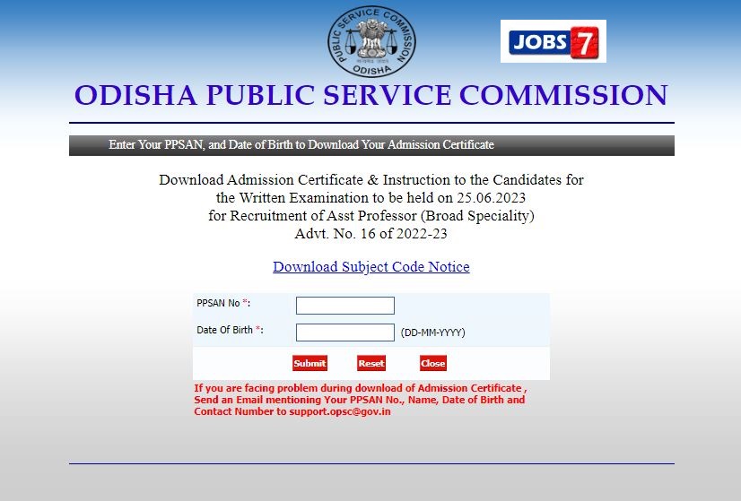 OPSC Assistant Professor Admit Card 2023 Released: Download Hall Ticket for Written Exam on June 25t