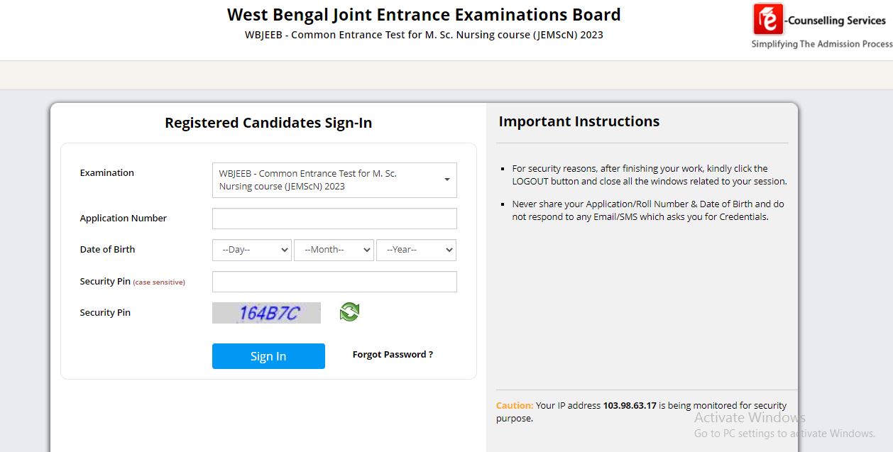 WBJEE JEMScN Admit Card 2023 (Out) | Download Hall Ticket @wbjeeb.nic.in