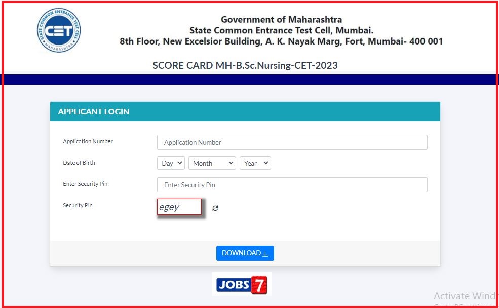 MH B.Sc Nursing CET Result 2023 (Out): Download Score Card at cetcell.mahacet.org