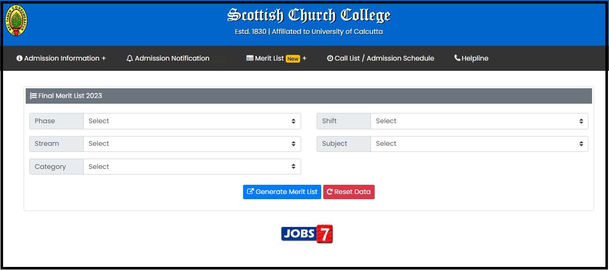 Scottish Church College UG Merit List 2023 Out: Check BA, B.Sc., B.Com, BBA Rank List