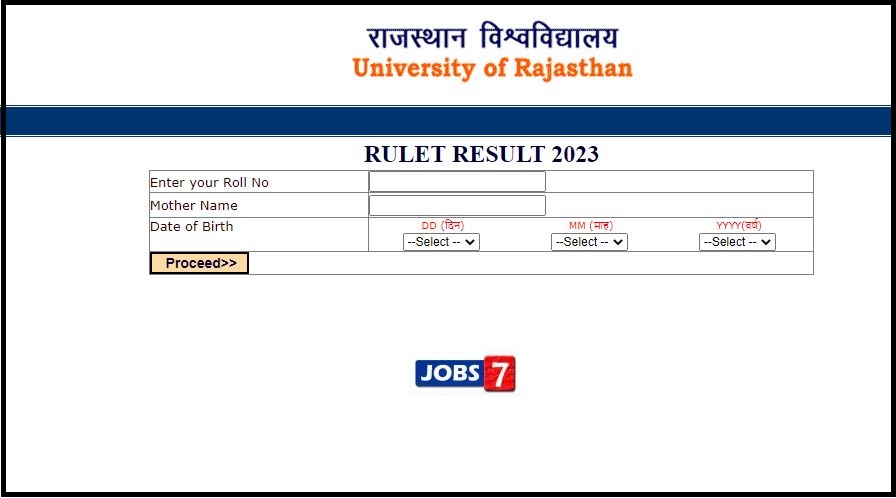 RULET Results 2023 (OUT): Download Merit List at uniraj.ac.in