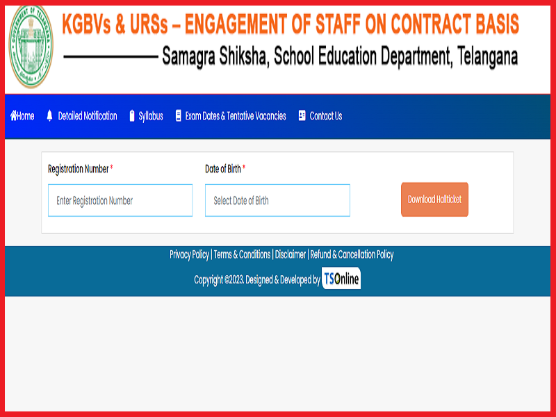 TS KGBV Hall Ticket 2023 (Out): Download Call Letter @ schooledu.telangana.gov.in
