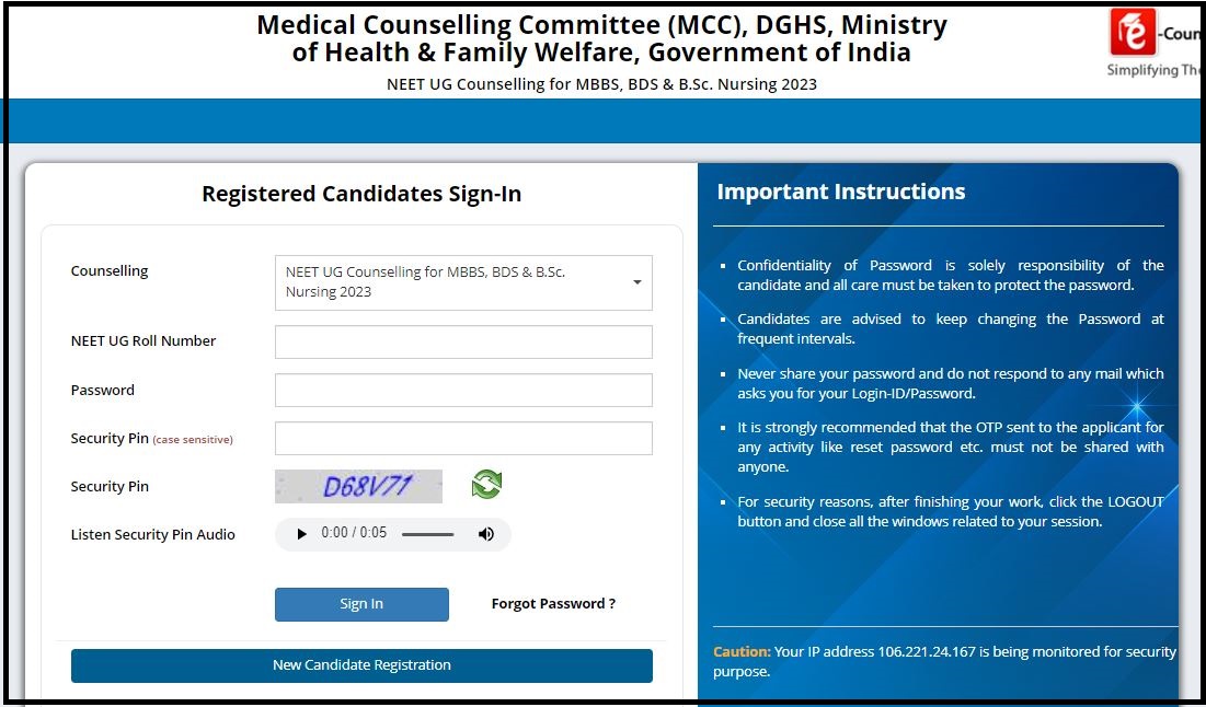 NEET UG 2023 Counselling: Round 1 Choice-Filling Begins at mcc.nic.in, Check Scheduleimage