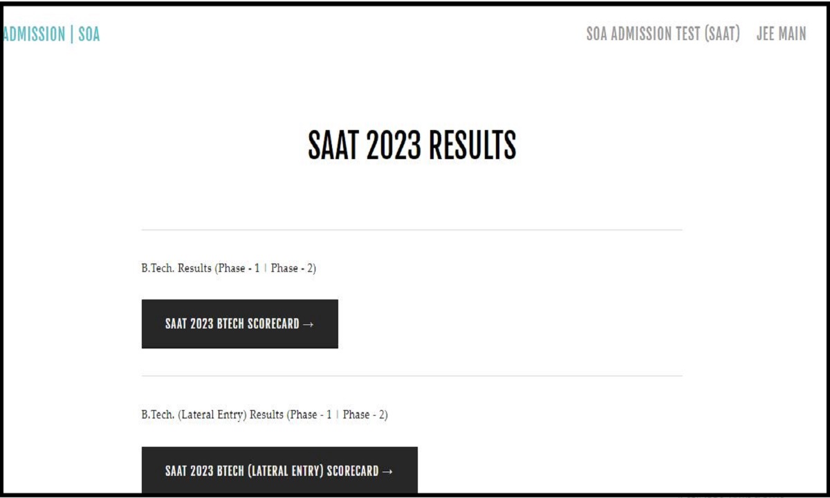 SAAT Result 2023 Declared - Check SAAT Phase 3 Rank Card and Merit Listimage