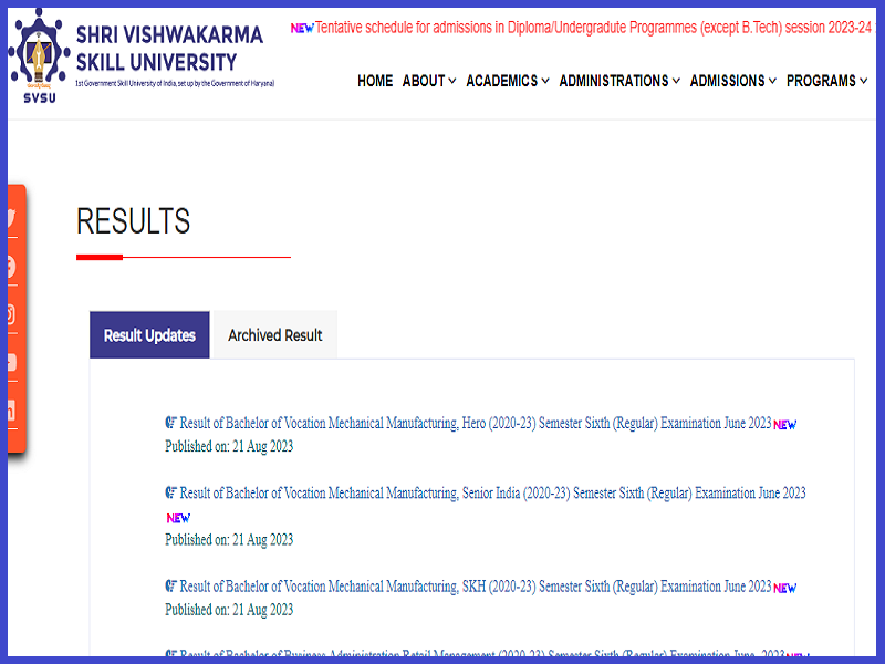 SVSU 6th Sem Result 2023 (Out): Download UG Results @ svsu.ac.inimage