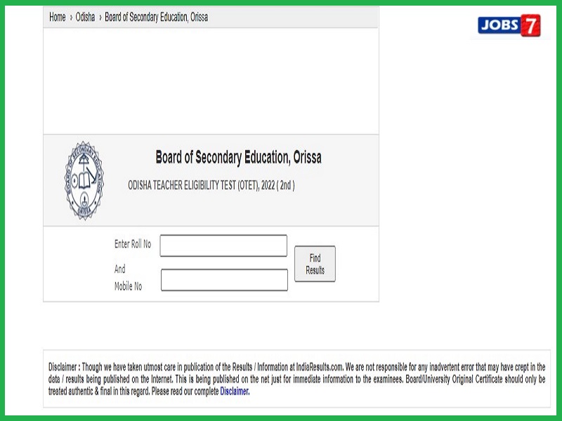 OTET Result 2023 (Released): Check Scorecard and Final Answer Key