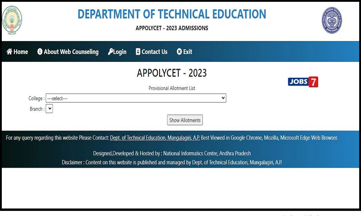 AP POLYCET 2023 Seat Allotment Released Check Final Phase Results at appolycet.nic.inimage