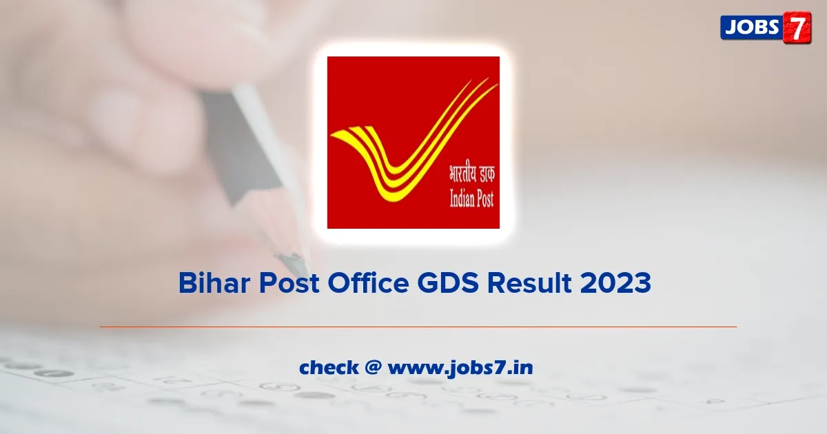 Bihar Post Office GDS Result 2023 (Released): Check Merit List & Download Now