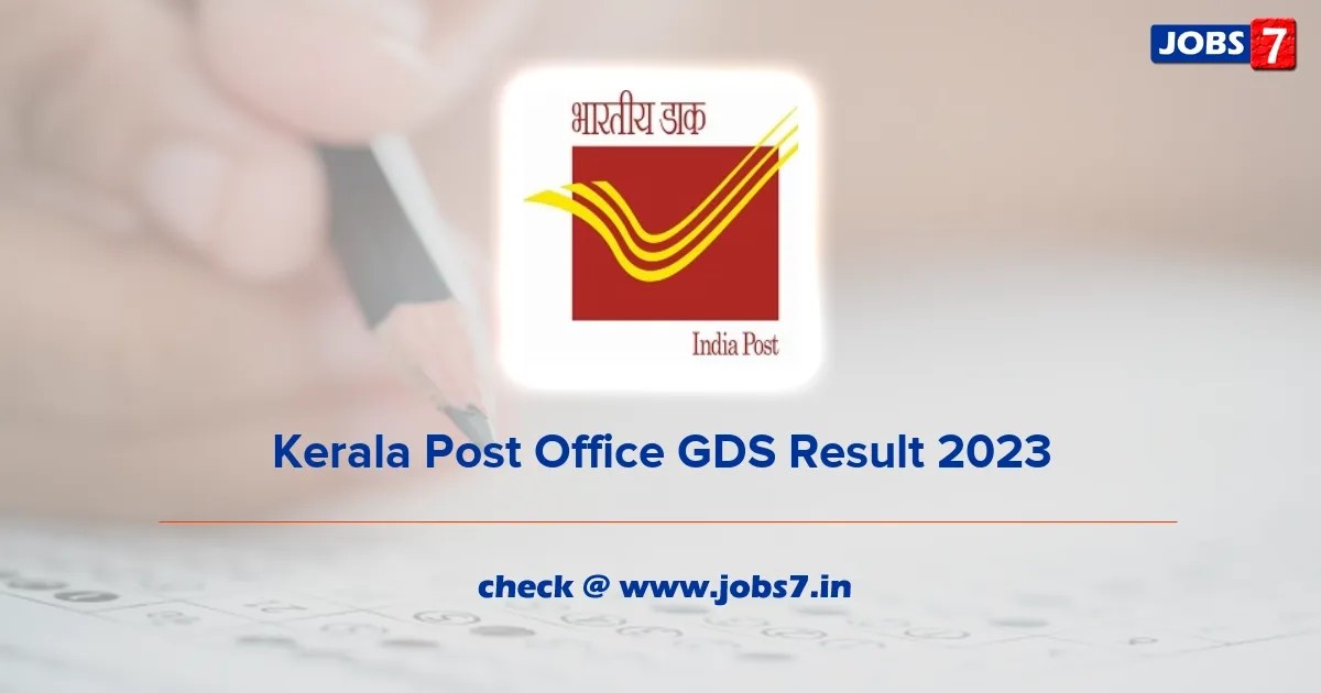 Kerala GDS Result 2023 (Out): Download Post Office Gramin Dak Sevaks DV List