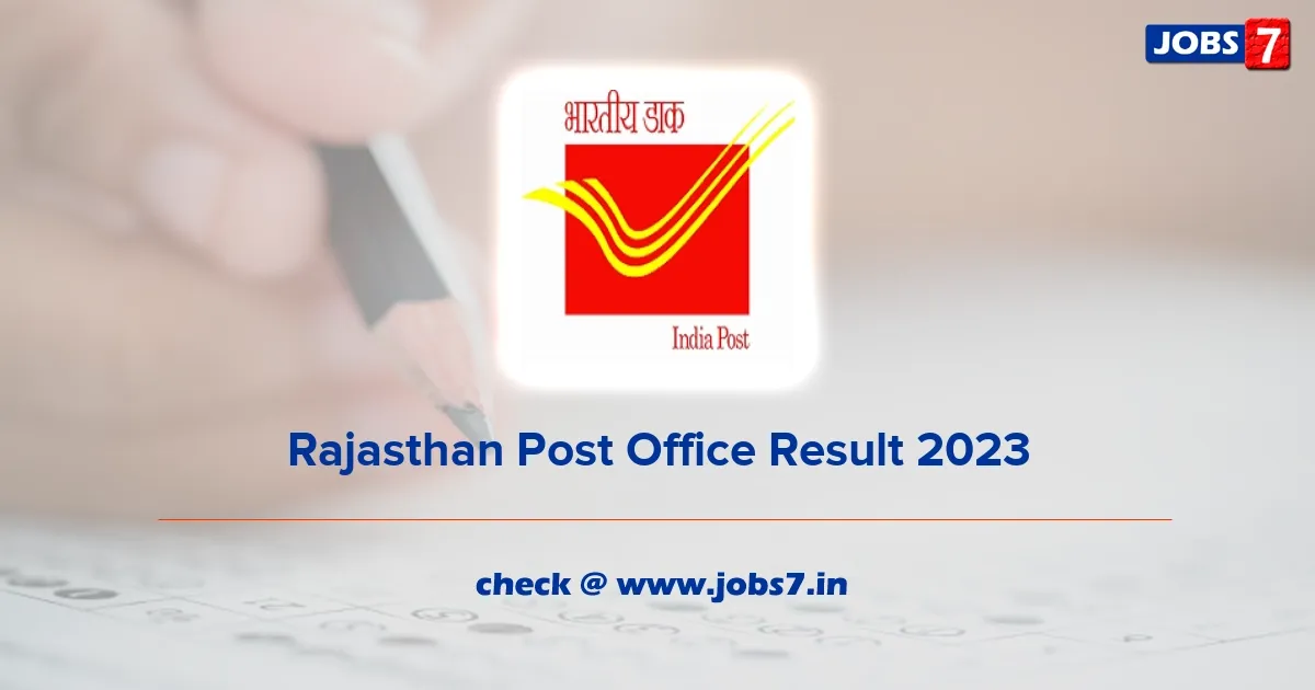 Rajasthan GDS Result 2023 (Out): Download Gramin Dak Sevaks Merit List