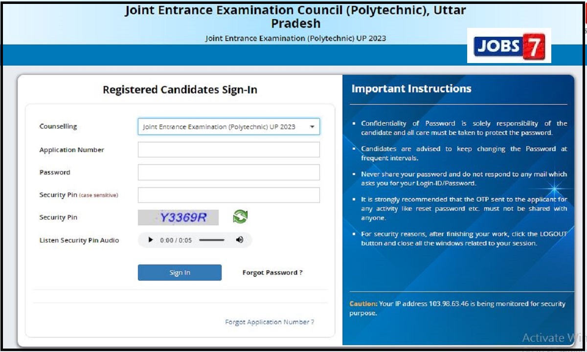 UP Polytechnic 2023: 5th Round Seat Allotment Result Released: Counselling Process