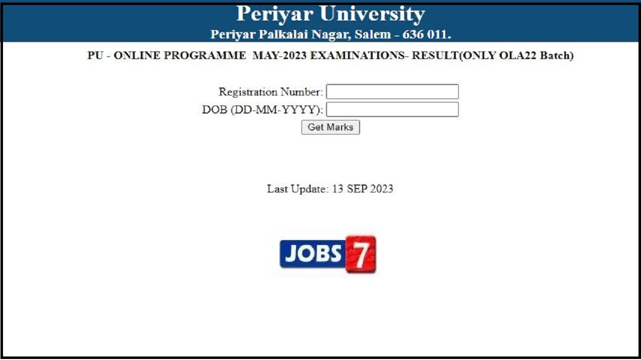 Periyar University Result 2023 (Out): Check Online Programme May-2023 Exam Results