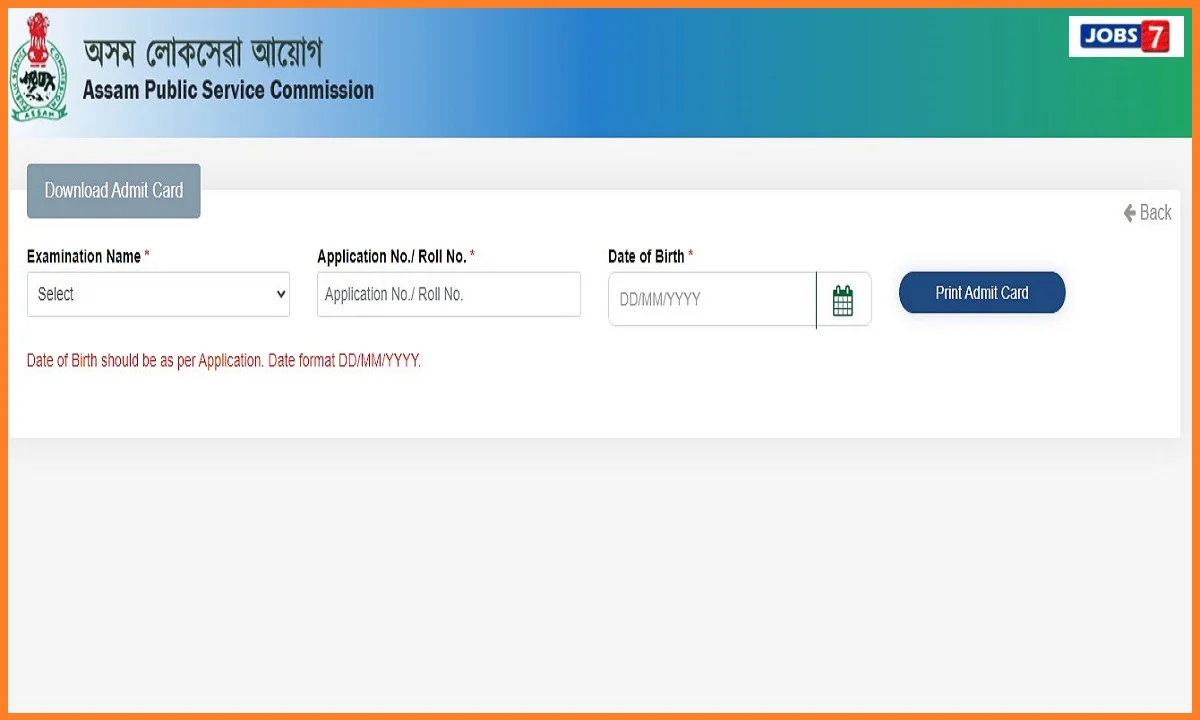 APSC Junior Manager Admit Card 2023 (Out): Check Exam Dateimage