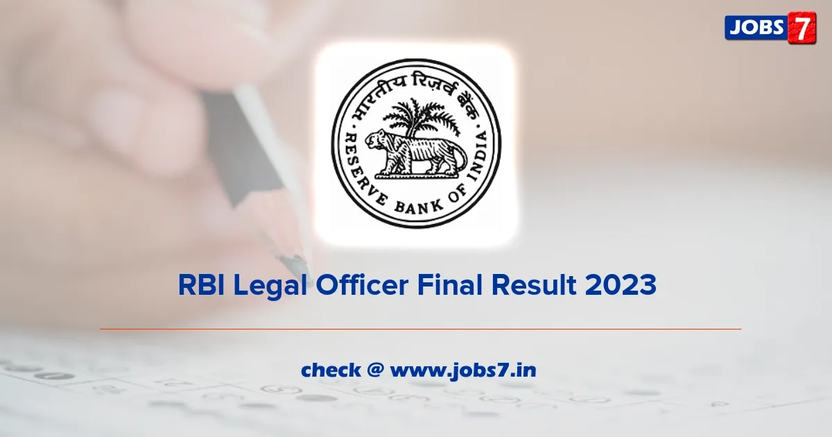 RBI Legal Officer Final Result 2023 (Declared): Check Cut-Off Marks