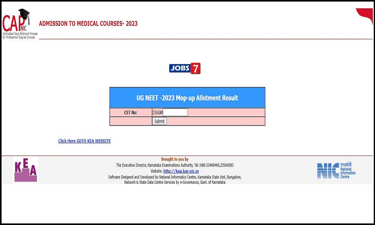 Karnataka NEET UG Mop Up Round Seat Allotment 2023 (OUT): Download Now