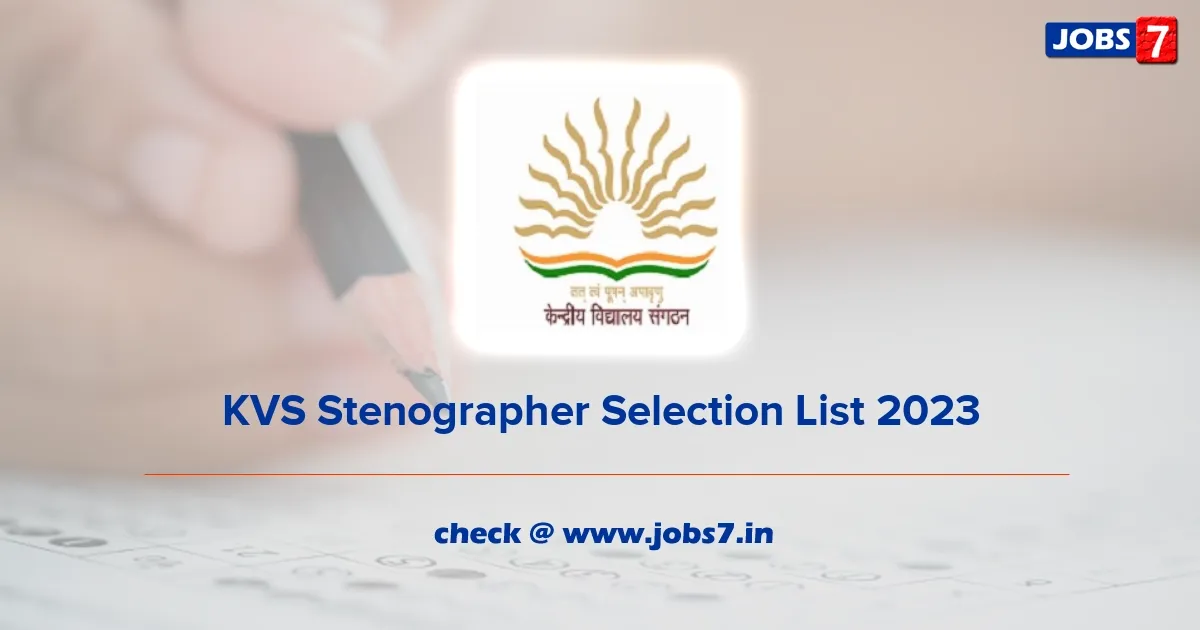 KVS Stenographer Selection List 2023 Released - Download Merit Lists Nowimage