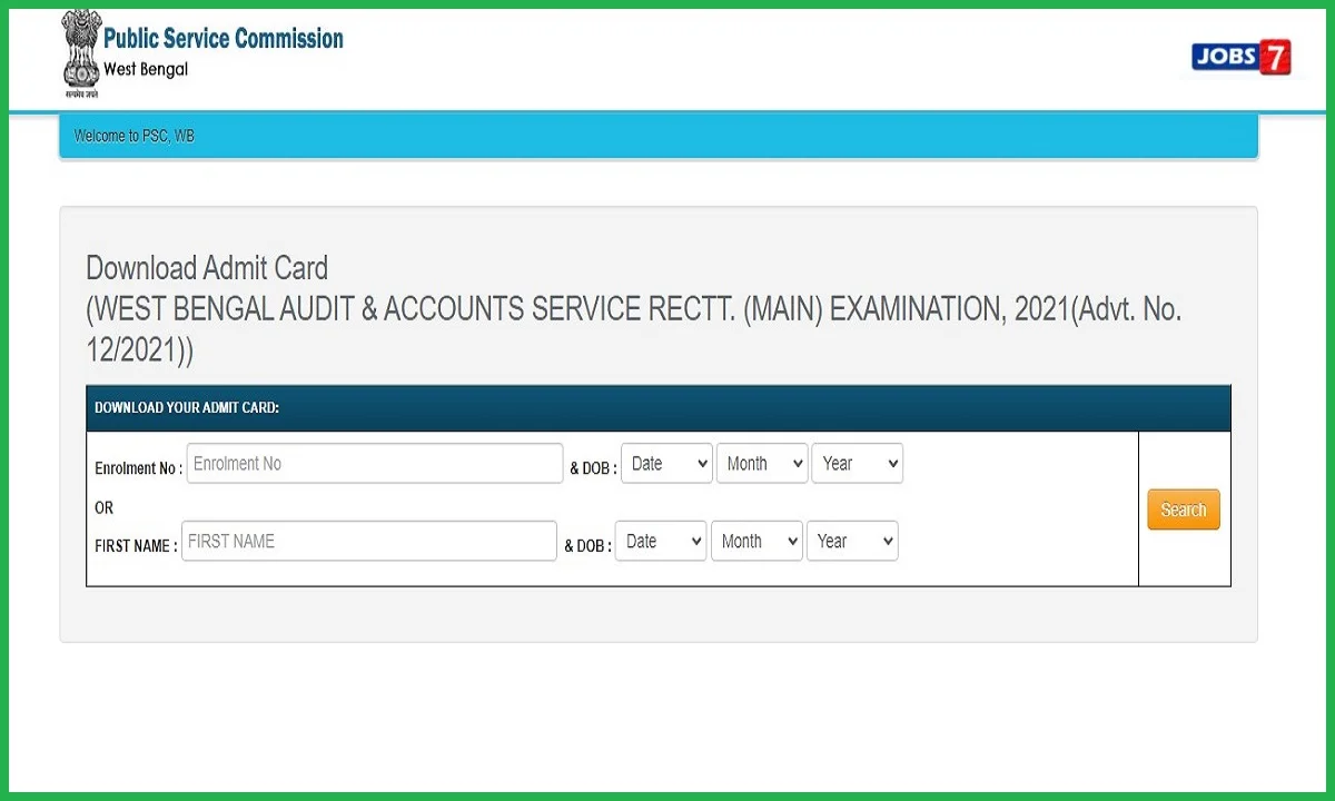 WBPSC Audit and Accounts Service Mains Admit Card 2023 (Out): Check Exam Dateimage
