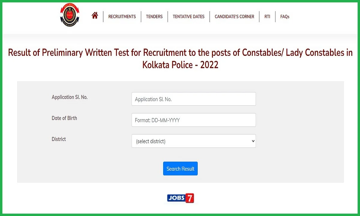 Kolkata Police Constable Result 2023 (Declared): Check Scores and Cut Off 