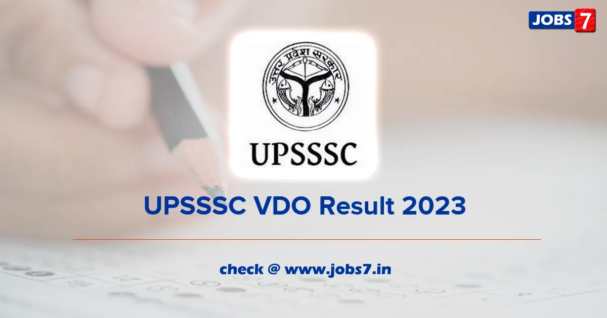 UPSSSC VDO Result 2023 (Out): Check Cut-Off Marks & Merit Listimage
