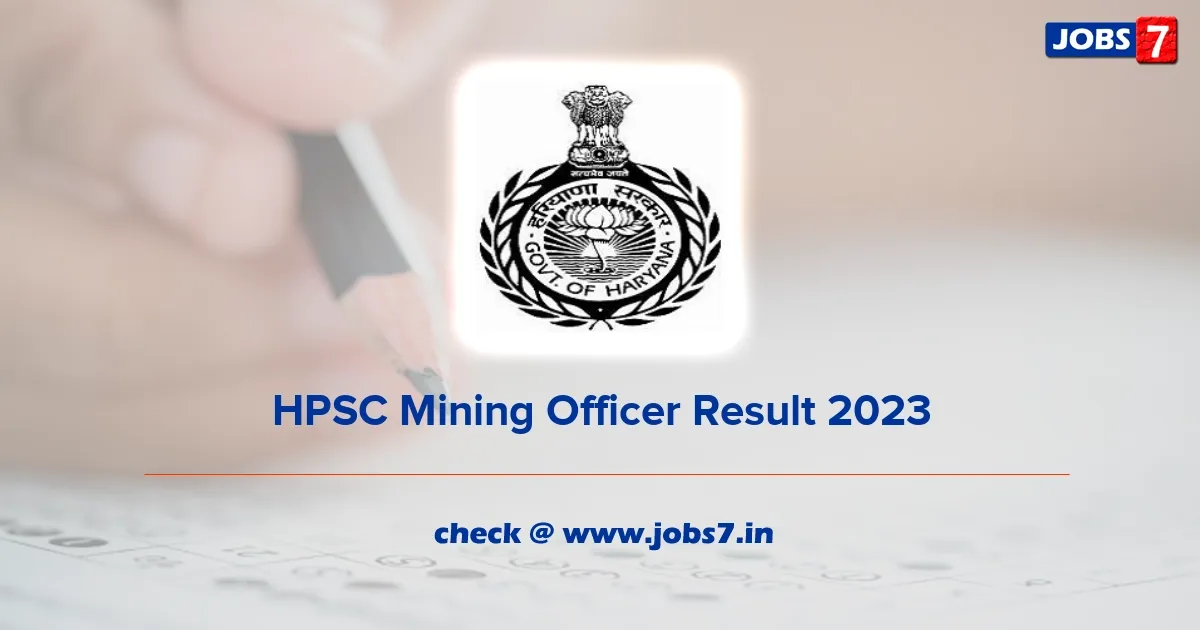 HPSC Mining Officer Result 2023 Declared: Download Merit List Download PDFimage