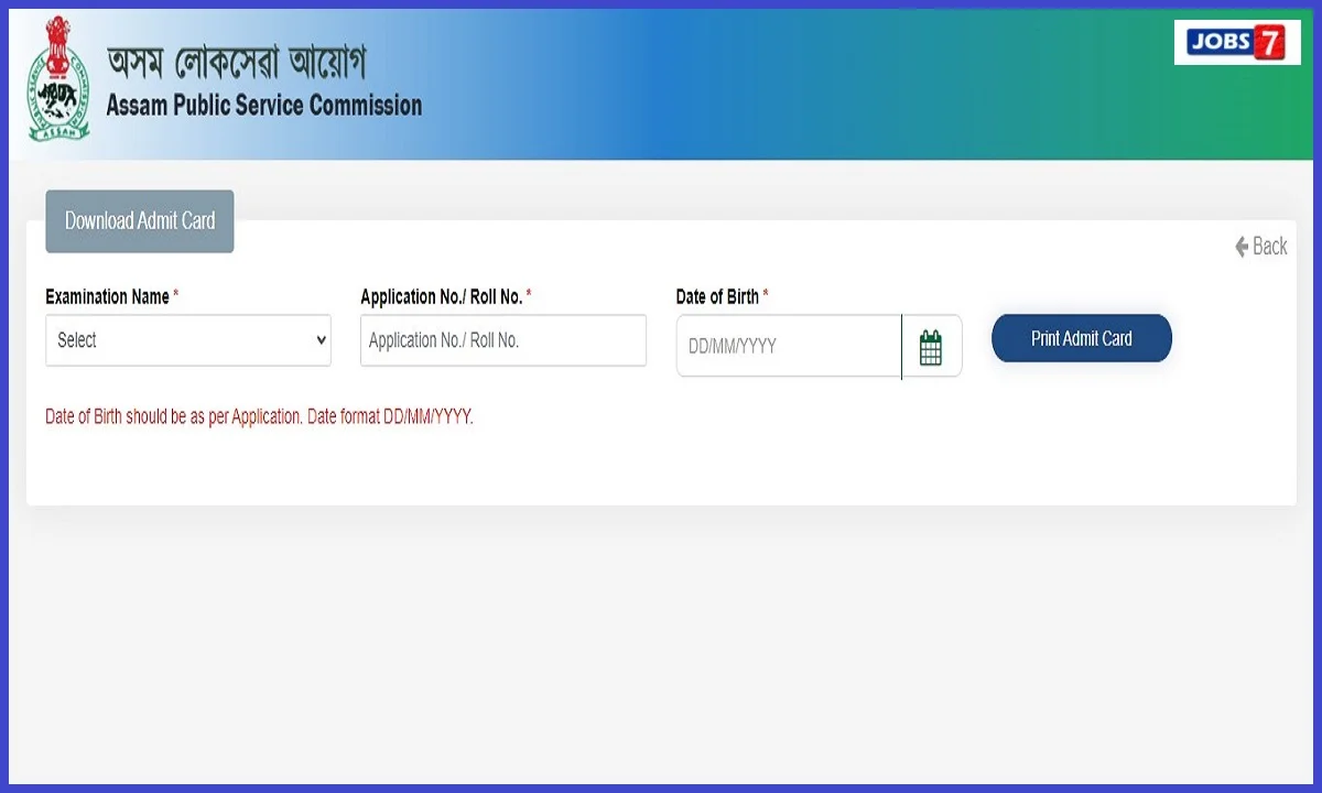 APSC Urban Technical Officer Admit Card 2023 (Released): Download @ apsc.nic.inimage