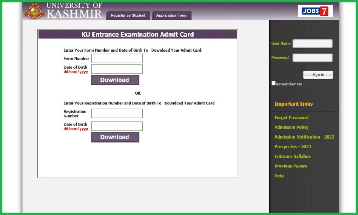 Kashmir University B.Ed. Admit Card 2023 (Released): Check Important Date image