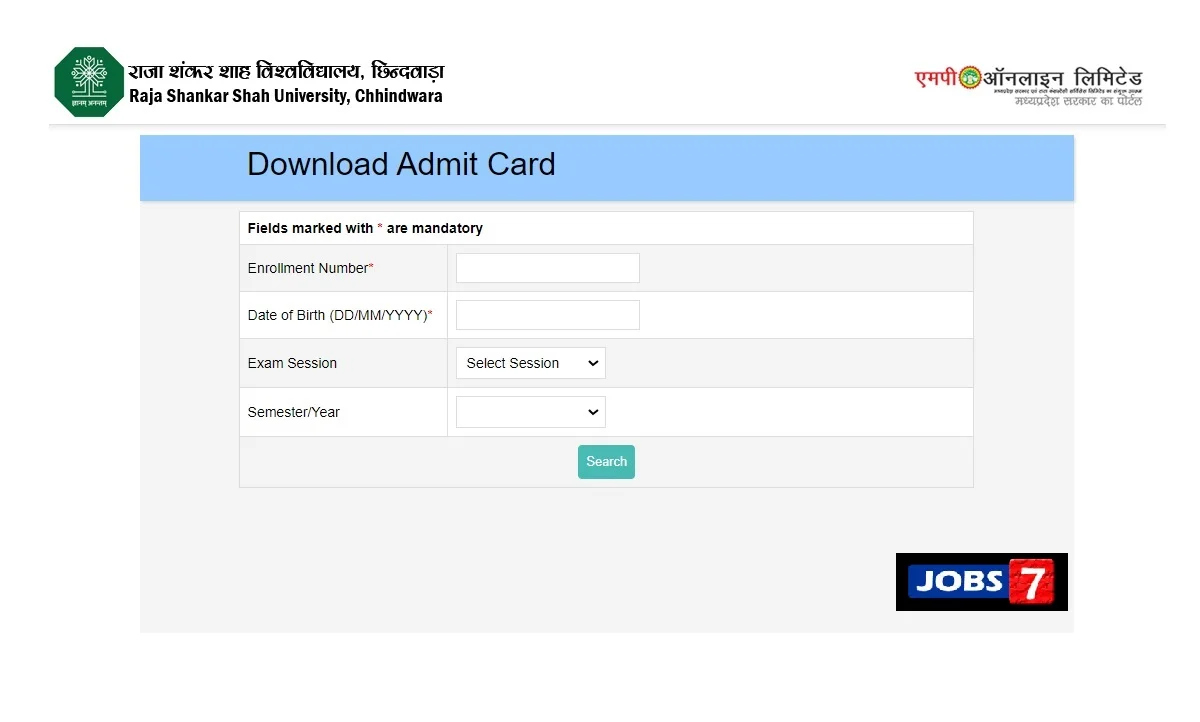 Raja Shankar Shah University Admit Card 2023 (Out): Check 1st & 2nd Year Exam Dates Here!