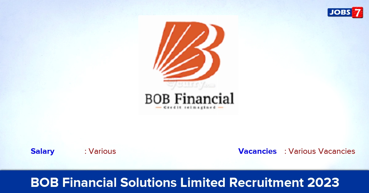 BOB Financial Solutions Limited Recruitment 2023 - Apply Online for Assistant Manager/ Section Officer Vacancies