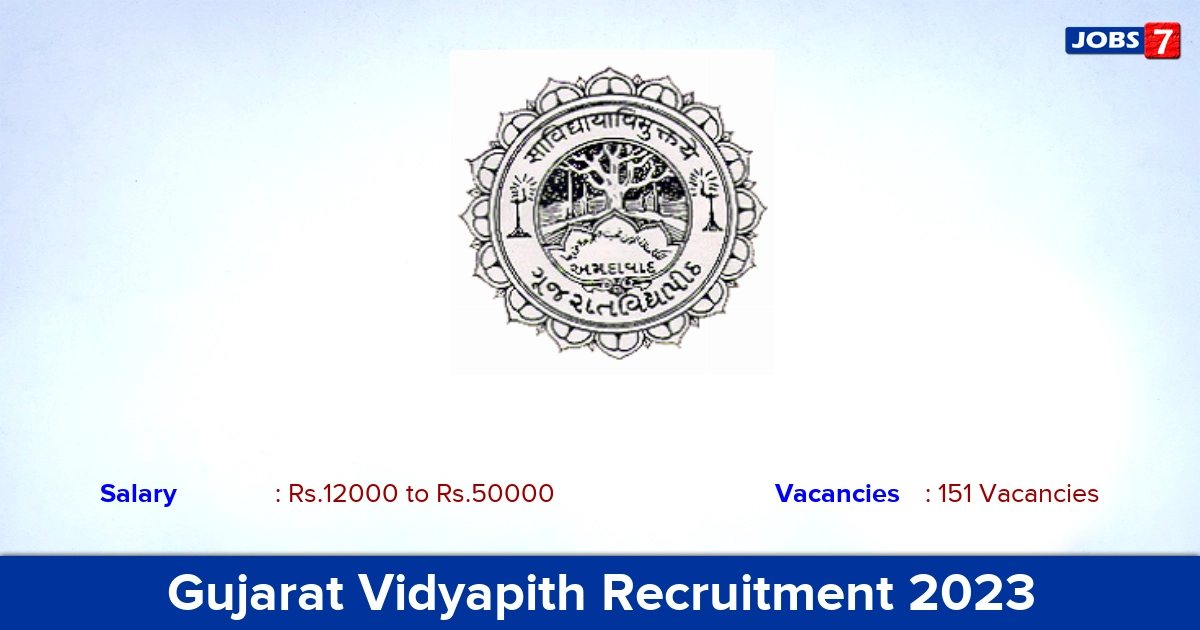 Gujarat Vidyapith Recruitment 2023 - Apply Online for 151 MTS, Warden Vacancies