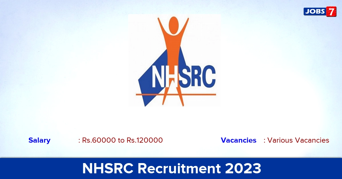 NHSRC Recruitment 2023 - Apply Online for Consultant Vacancies