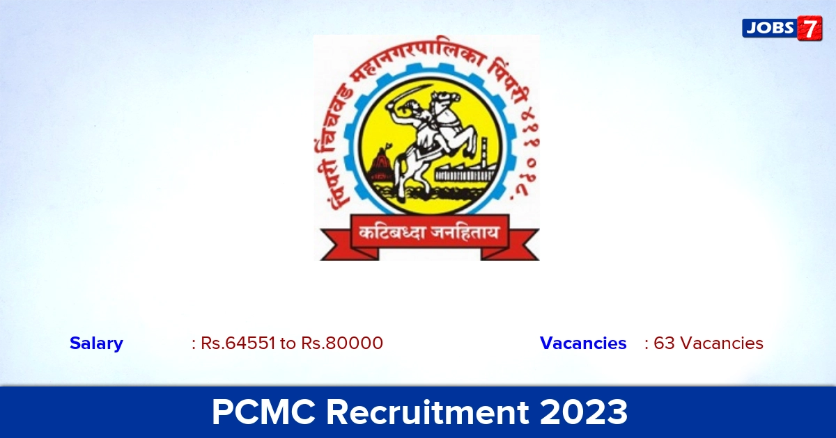 PCMC Recruitment 2023 - Apply Online for 63 Medical Officer, Junior Resident Vacancies