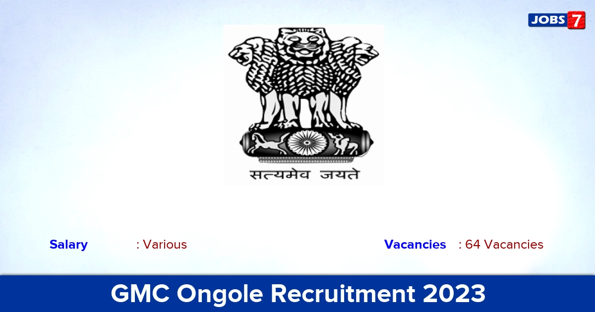 GMC Ongole Recruitment 2023 - Apply Online for 64 Senior Resident Doctor Vacancies