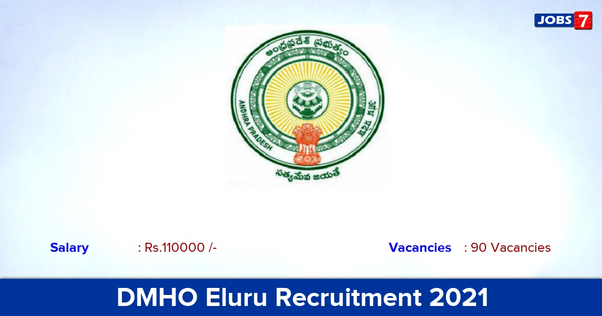 DMHO Eluru Recruitment 2021 - Direct Interview for 90 Specialist Doctor Vacancies