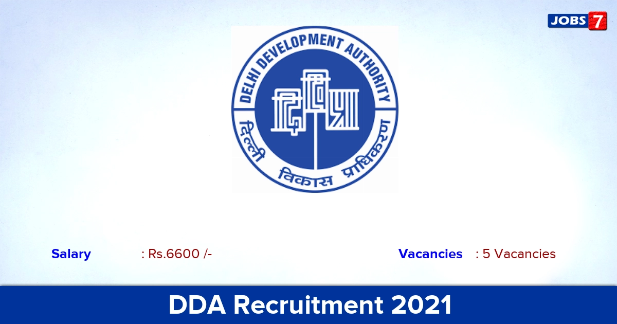 DDA Recruitment 2021 - Apply Online for Consultant Jobs