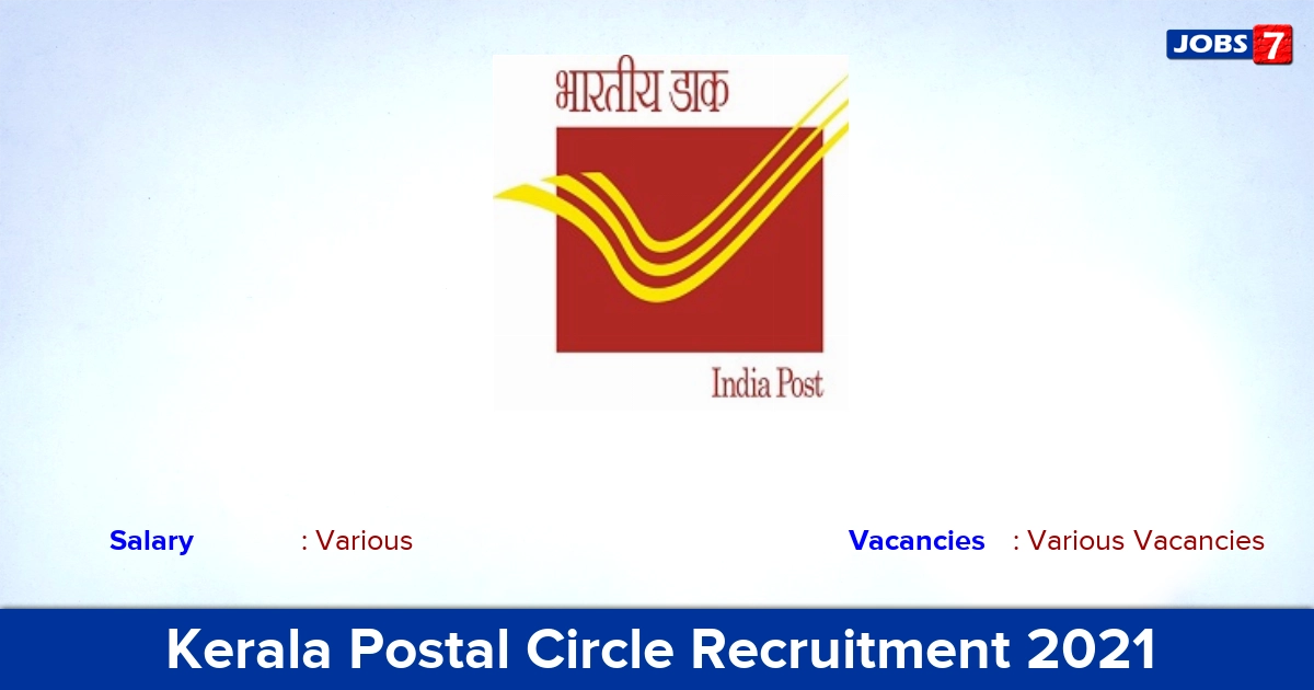 Kerala Postal Circle Recruitment 2021 - Apply Offline for MTS Vacancies