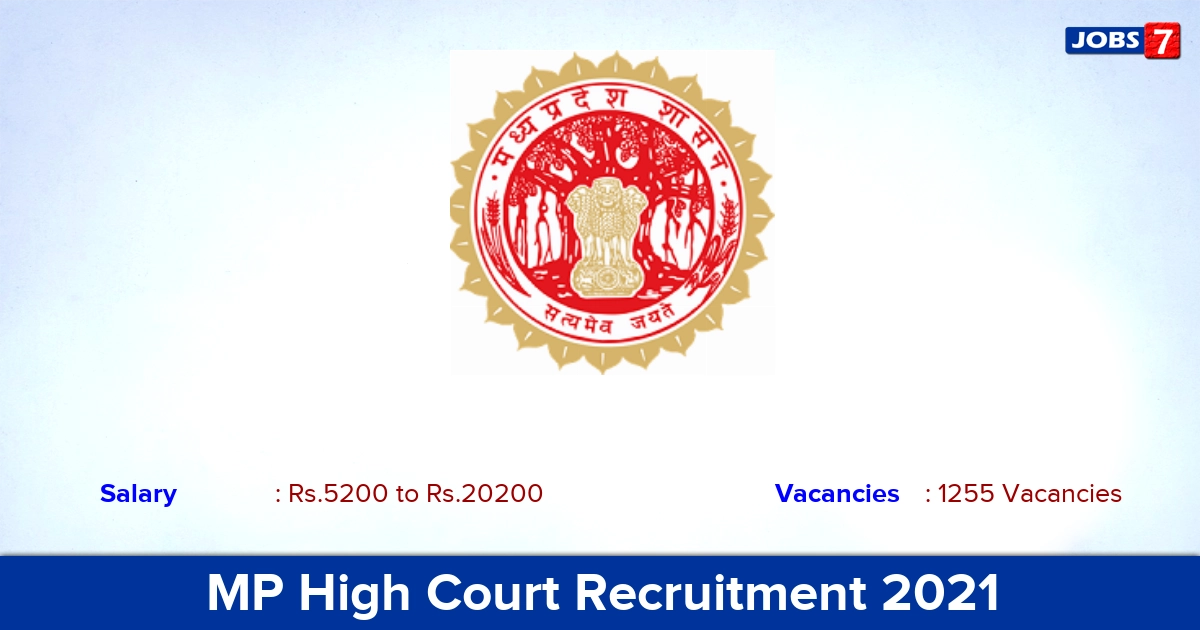 MP High Court Recruitment 2021 - Apply for 1255 Stenographer, Assistant Vacancies