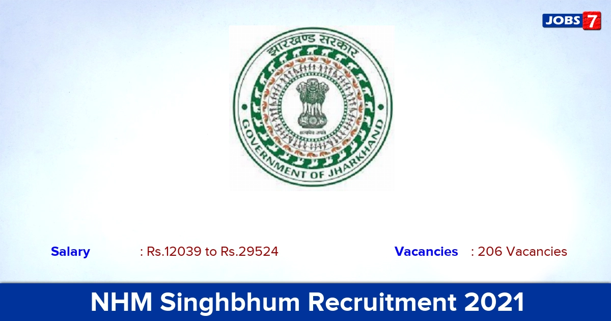 NHM Singhbhum Recruitment 2021 - Apply Offline for 206 Staff Nurse, ANM Vacancies