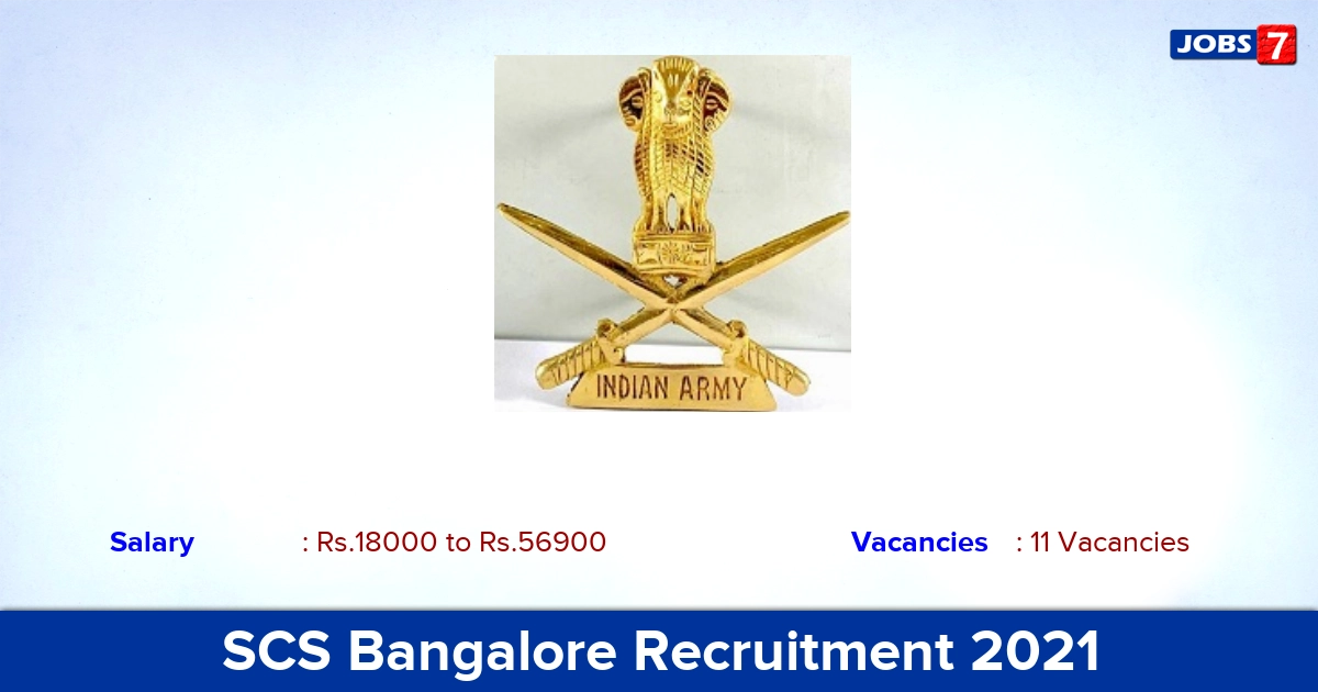 SCS Bangalore Recruitment 2021 - Apply Offline for 11 Watchman Vacancies