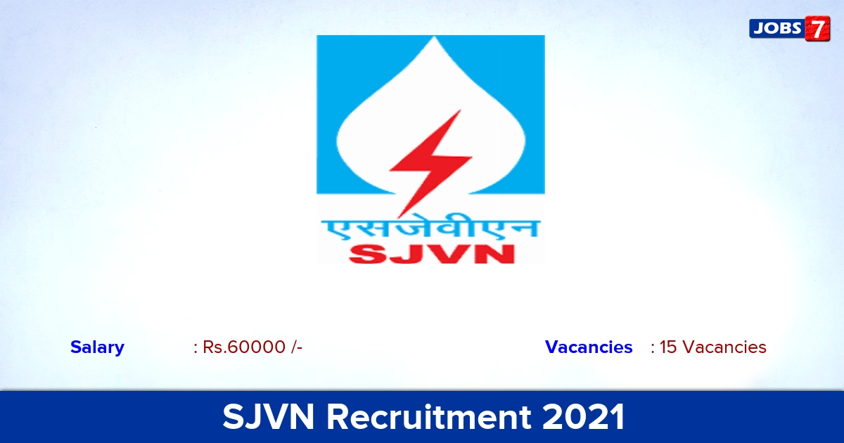 SJVN Recruitment 2021 - Apply Online for 15 Field Engineer Vacancies