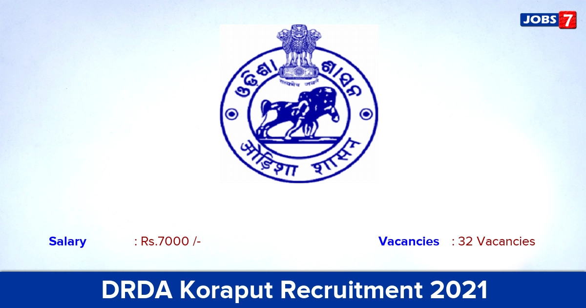 DRDA Koraput Recruitment 2021 - Apply Offline for 32 Gram Rozgar Sevak Vacancies
