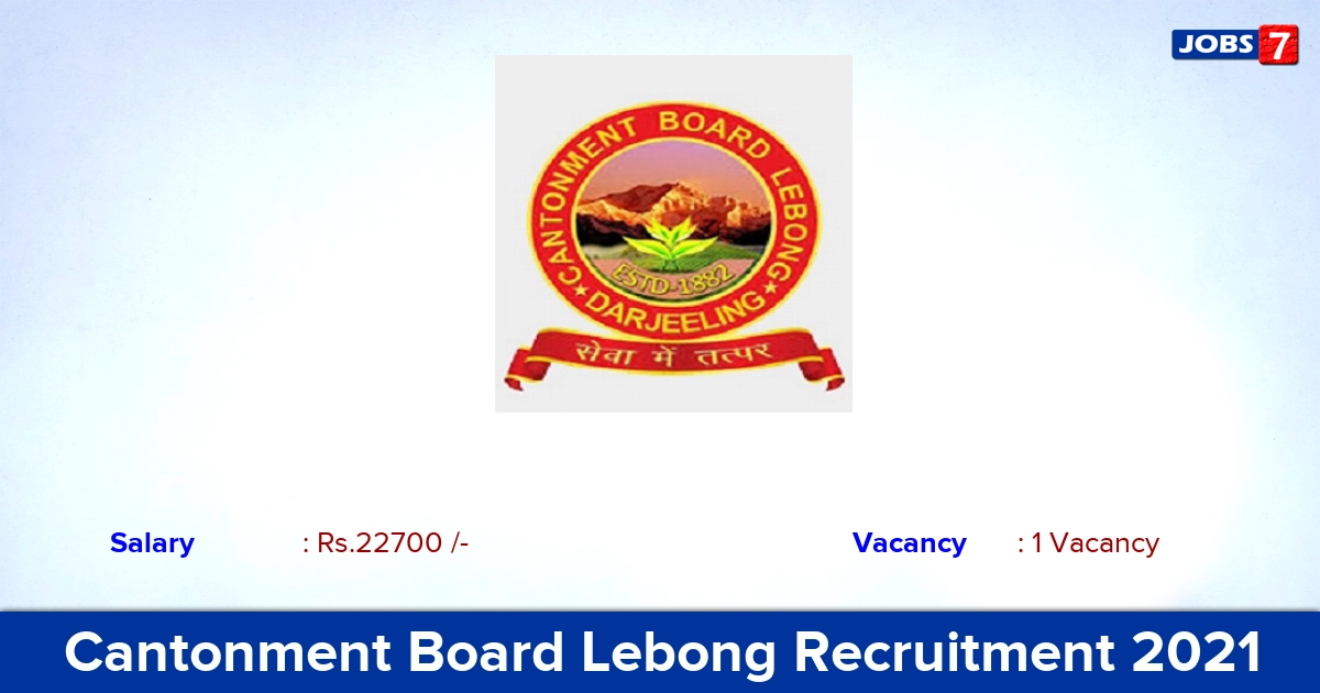 Cantonment Board Lebong Recruitment 2021 - Apply Online for LDC Jobs