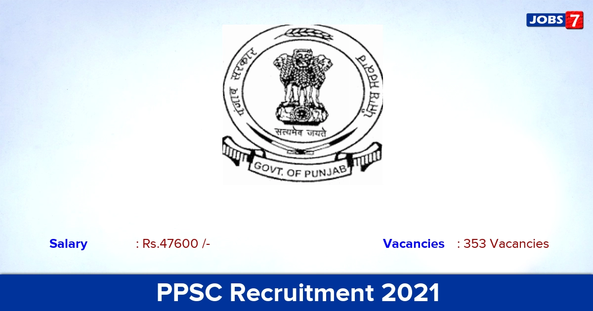 PPSC Recruitment 2021 - Apply Online for 353 Veterinary Officer Vacancies