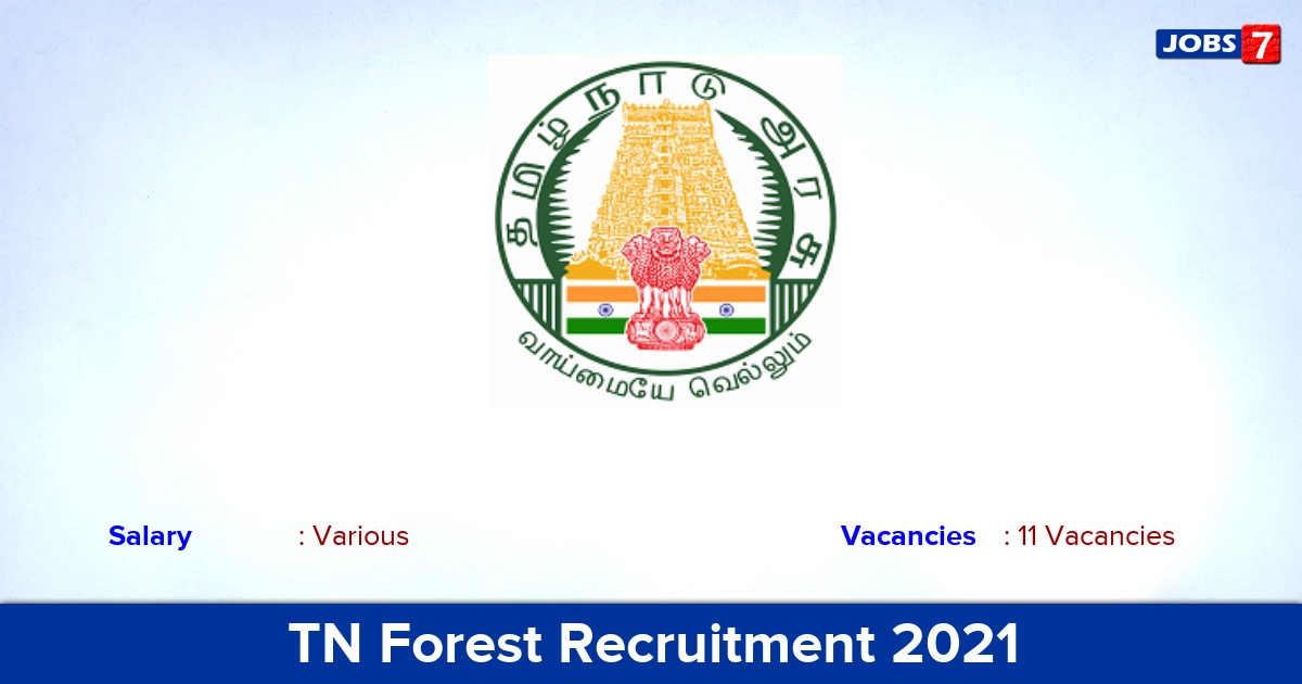 TN Forest Recruitment 2021 - Apply for 11 JRF, Intern Vacancies