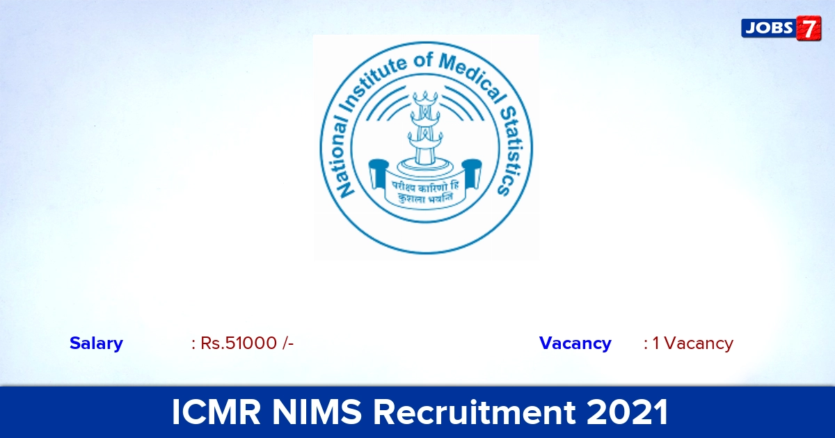 ICMR NIMS Recruitment 2021 - Apply Offline for Scientist C Jobs