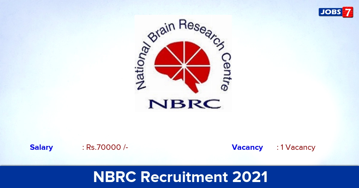 NBRC Recruitment 2021 - Apply Offline for Neuropsychologist Jobs