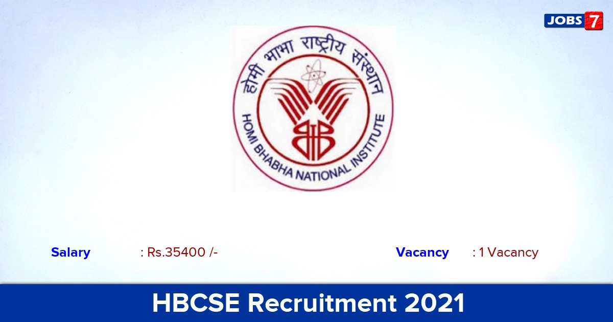 HBCSE Recruitment 2021 - Apply Online for Junior Engineer Trainee Jobs
