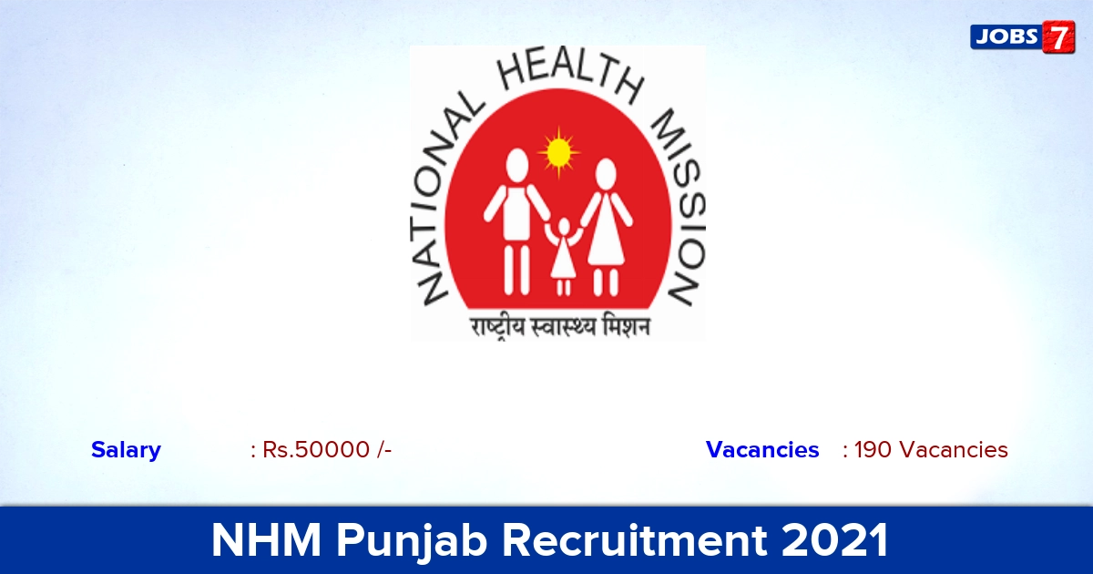 NHM Punjab Recruitment 2021 - Apply Online for 190 Medical Officer Vacancies
