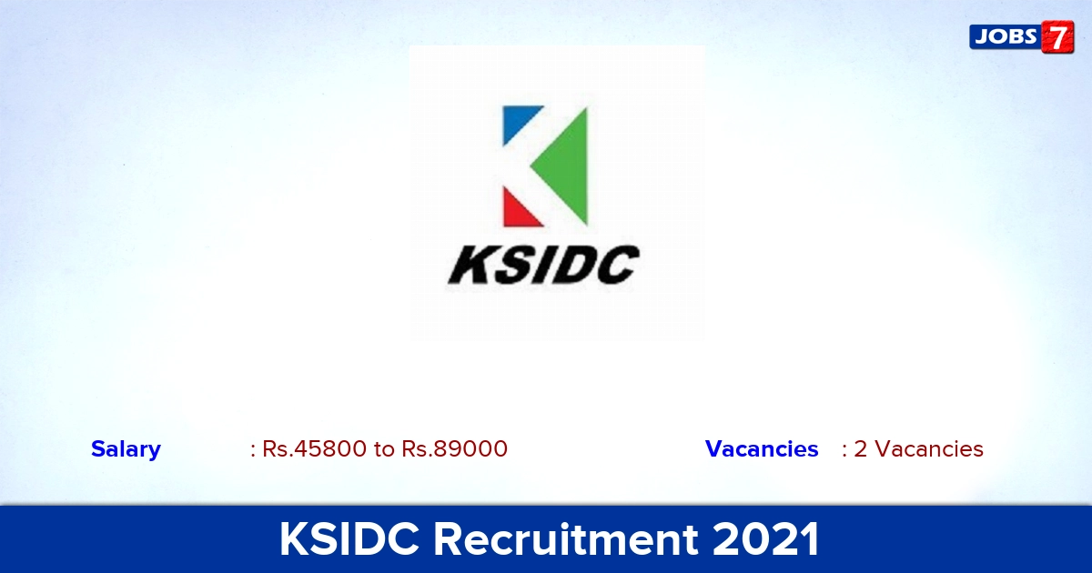 KSIDC Recruitment 2021 - Apply Online for Assistant Manager Jobs